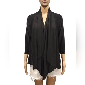 Sympli made in Canada women's black waterfall cardigan Sz 4